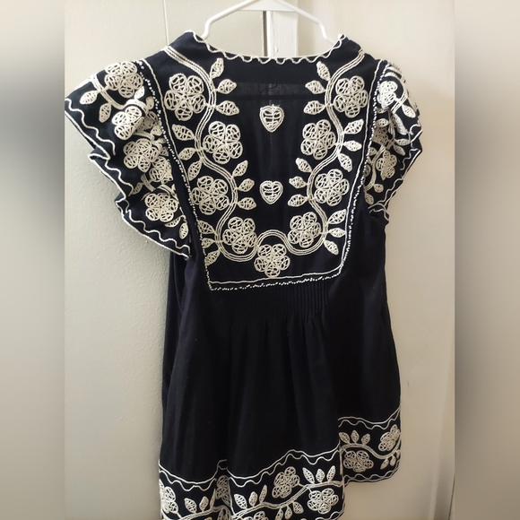 Black Dress with White Embroidery - Picture 3 of 6